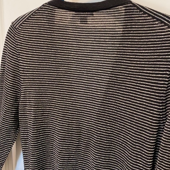 Ann Taylor Fine Merino Striped Thin Long Sparkly Cardigan EUC - Picture 10 of 15